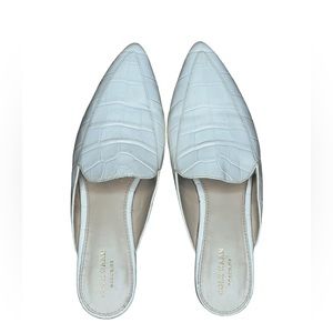 COLE HAAN Grand Os White Ivory Leather Mule Flats, Size 7
